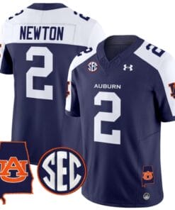 Cam Newton Jersey #2 Auburn Tigers SEC Patch Vapor Limited College Football Stitched Navy Alternate