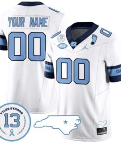 Custom North Carolina Tar Heels Jersey Name and Number Vapor College Football Stitched Alternate White