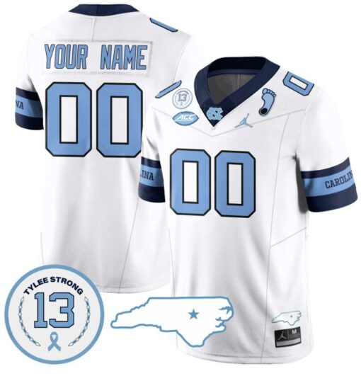 Custom North Carolina Tar Heels Jersey Name and Number Vapor College Football Stitched Alternate White