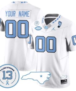 Custom North Carolina Tar Heels Jersey Name and Number Vapor College Football Stitched White