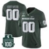 Custom Michigan State Spartans Jersey Name and Number College Football Green Alternate Game All Stitched
