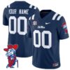 Custom Ole Miss Rebels Jersey Name and Number Vapor Limited College Football Stitched Navy