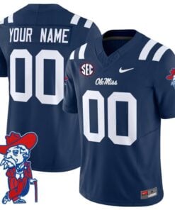 Custom Ole Miss Rebels Jersey Name and Number Vapor Limited College Football Stitched Navy