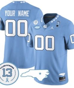 Custom North Carolina Tar Heels Jersey Name and Number Vapor College Football Stitched Blue