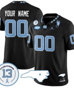 Custom North Carolina Tar Heels Jersey Name and Number Vapor College Football Stitched Black