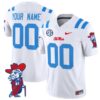 Custom Ole Miss Rebels Jersey Name and Number Vapor Limited College Football Stitched 2024 White