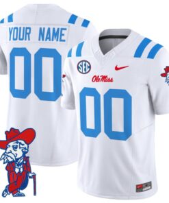 Custom Ole Miss Rebels Jersey Name and Number Vapor Limited College Football Stitched 2024 White