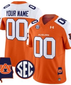 Custom Auburn Tigers Jersey Name and Number SEC Patch Vapor Limited College Football Stitched Orange Alternate