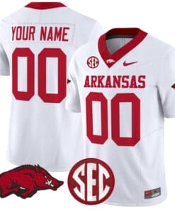 Custom Arkansas Razorbacks Jersey Name and Number Vapor Limited College Football Stitched White