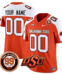 Custom Oklahoma State Cowboys Jersey Name and Number Leslie O'neal Patch Vapor Limited College Football Stitched Orange Alternate