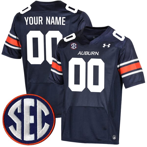Custom Auburn Tigers Jersey Name and Number College Football Navy Home All Stitched 8 Custom Auburn Tigers Jersey Name and Number College Football Navy Home All Stitched