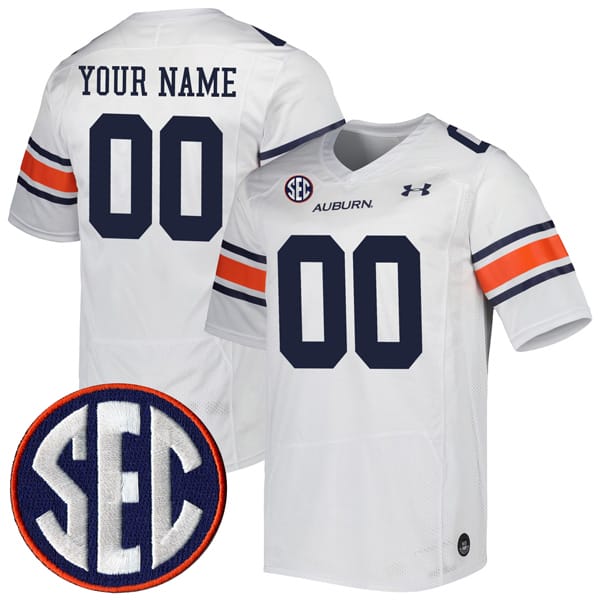 Custom Auburn Tigers Jersey Name and Number College Football White Road All Stitched 8 Custom Auburn Tigers Jersey Name and Number College Football White Road All Stitched