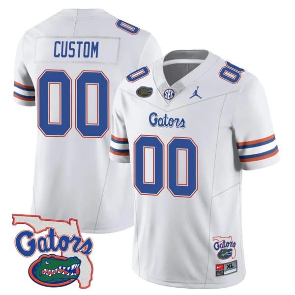 Custom Florida Gators Jersey Name and Number College Football White Limited All Stitched 8 Custom Florida Gators Jersey Name and Number College Football White Limited All Stitched