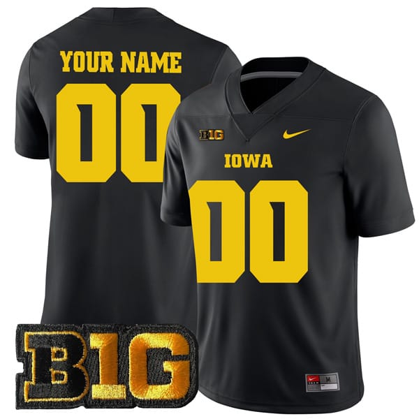Custom Iowa Hawkeyes Jersey Name and Number College Football Black Alternate All Stitched 8 Custom Iowa Hawkeyes Jersey Name and Number College Football Black Alternate All Stitched