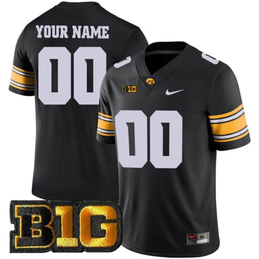 Custom Iowa Hawkeyes Jersey Name and Number College Football Black Game All Stitched