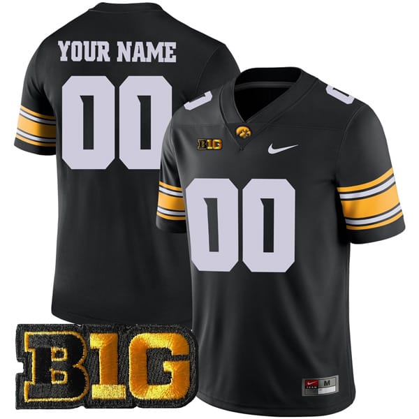 Custom Iowa Hawkeyes Jersey Name and Number College Football Black Game All Stitched 8 Custom Iowa Hawkeyes Jersey Name and Number College Football Black Game All Stitched