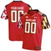 Custom Maryland Terrapins Jersey Name and Number College Football Red Home Game All Stitched