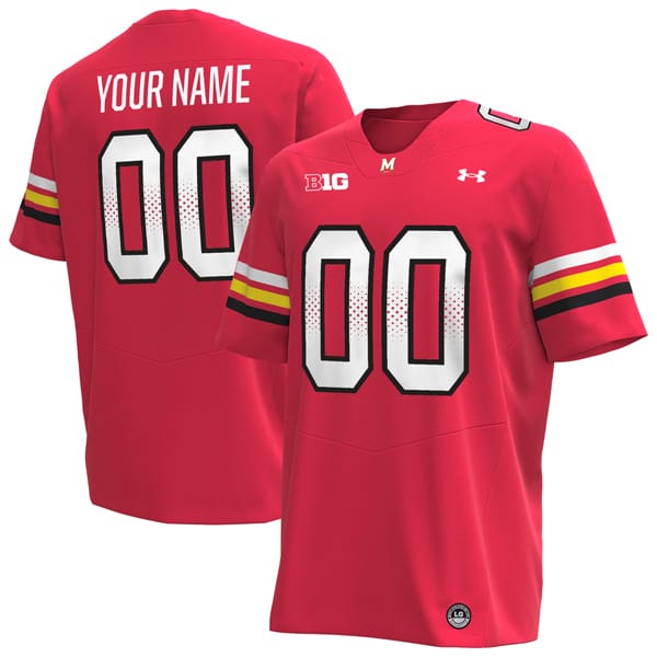 Custom Maryland Terrapins Jersey Name and Number College Football Red Home All Stitched 8 Custom Maryland Terrapins Jersey Name and Number College Football Red Home All Stitched