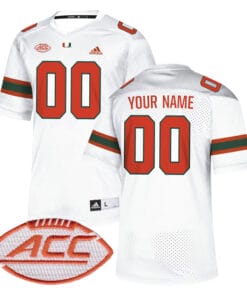Custom Miami Hurricanes Jersey Name and Number College Football White All Stitched