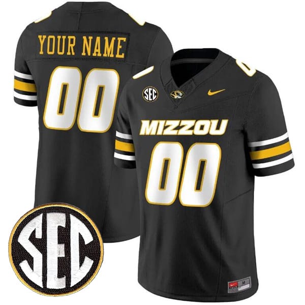 Custom Missouri Tigers Jersey Name and Number College Football Black Vapor F.U.S.E Limited All Stitched 8 Custom Missouri Tigers Jersey Name and Number College Football Black Vapor F.U.S.E Limited All Stitched