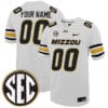 Custom Missouri Tigers Jersey Name and Number College Football White All Stitched 5 Custom Missouri Tigers Jersey Name and Number College Football White All Stitched
