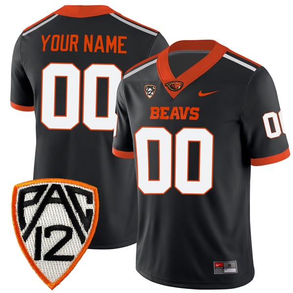 Custom Oregon State Beavers Jersey Name and Number College Football Black Home Game All Stitched 8 Custom Oregon State Beavers Jersey Name and Number College Football Black Home Game All Stitched