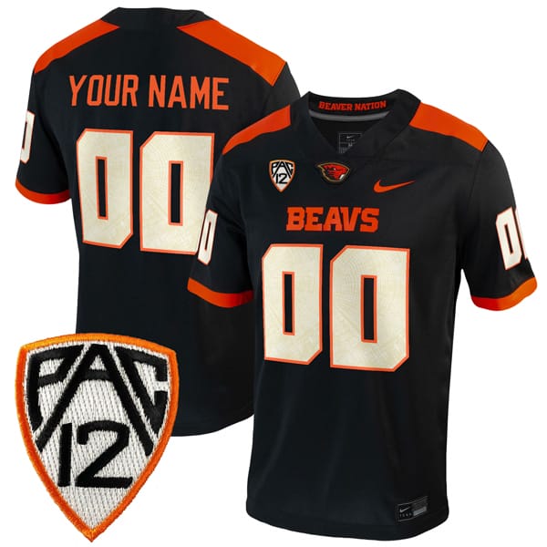 Custom Oregon State Beavers Jersey Name and Number College Football Black Home All Stitched 8 Custom Oregon State Beavers Jersey Name and Number College Football Black Home All Stitched
