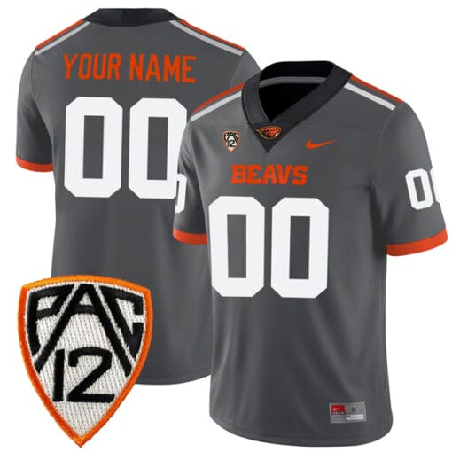 Custom Oregon State Beavers Jersey Name and Number College Football Grey Alternate Game All Stitched