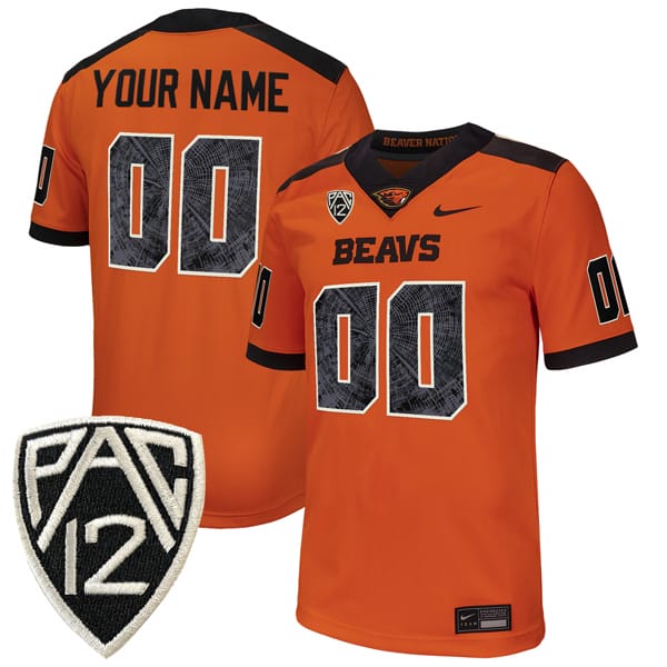 Custom Oregon State Beavers Jersey Name and Number College Football Orange Alternate All Stitched 8 Custom Oregon State Beavers Jersey Name and Number College Football Orange Alternate All Stitched