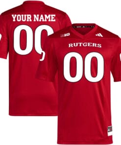Custom Rutgers Scarlet Knights Jersey Name and Number College Football Scarlet Home Game All Stitched