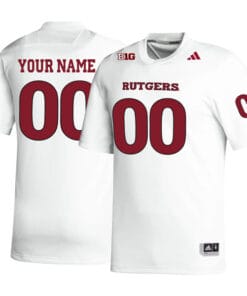 Custom Rutgers Scarlet Knights Jersey Name and Number College Football White Away Game All Stitched