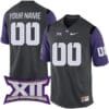 Custom TCU Horned Frogs Jersey Name and Number College Football Anthracite All Stitched