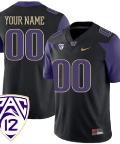 Custom Washington Huskies Jersey Name and Number College Football Black Game All Stitched