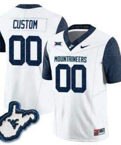 Custom West Virginia Mountaineers Jersey Name and Number College Football Country Roads White All Stitched