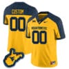 Custom West Virginia Mountaineers Jersey Name and Number College Football Country Roads Yellow All Stitched 4 Custom West Virginia Mountaineers Jersey Name and Number College Football Country Roads Yellow All Stitched