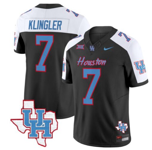 David Klingler Jersey #7 Houston Cougars Oilers Inspired Vapor College Football Limited Stitched Black Alternate