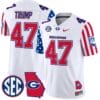 Donald Trump Jersey #47 Georgia Bulldogs American Style Vapor Limited Football Stitched White
