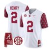 Derrick Henry Jersey #2 Alabama Crimson Tide Vapor College Football Limited Stitched Crimson Sleeves