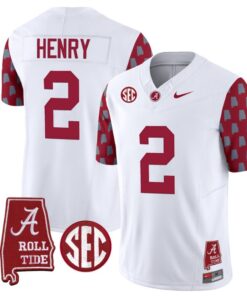 Derrick Henry Jersey #2 Alabama Crimson Tide Vapor College Football Limited Stitched Crimson Sleeves