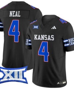 Devin Neal Jersey #4 Kansas Jayhawks 2024 Vapor College Football Vapor Limited Black