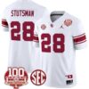 Danny Stutsman Jersey #28 Oklahoma Sooners 100th Anniversary Patch Vapor Limited College Football Stitched White