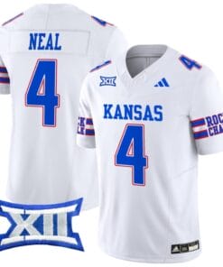 Devin Neal Jersey #4 Kansas Jayhawks 2024 Vapor College Football Vapor Limited White