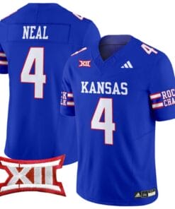 Devin Neal Jersey #4 Kansas Jayhawks 2024 Vapor College Football Vapor Limited Royal