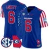 Dominic Lovett Jersey #6 Georgia Bulldogs American Style Vapor Limited Football Stitched Royal