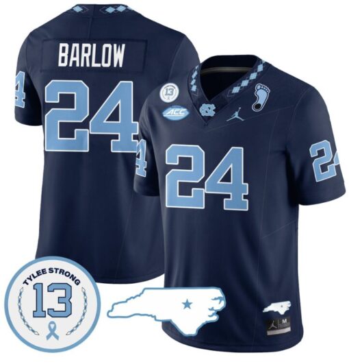 Darwin Barlow Jersey #24 North Carolina Tar Heels Vapor College Football Stitched Nav