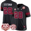 Danny Stutsman Jersey #28 Oklahoma Sooners 100th Anniversary Patch Vapor Limited College Football Stitched Black