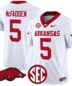 Darren McFadden Jersey #5 Arkansas Razorbacks Vapor Limited College Football Stitched White