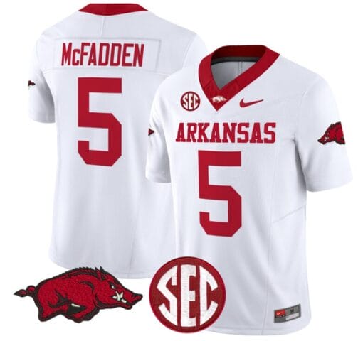 Darren McFadden Jersey #5 Arkansas Razorbacks Vapor Limited College Football Stitched White