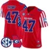 Donald Trump Jersey #47 Georgia Bulldogs American Style Vapor Limited Football Stitched Red