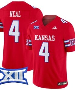 Devin Neal Jersey #4 Kansas Jayhawks 2024 Vapor College Football Vapor Limited Red